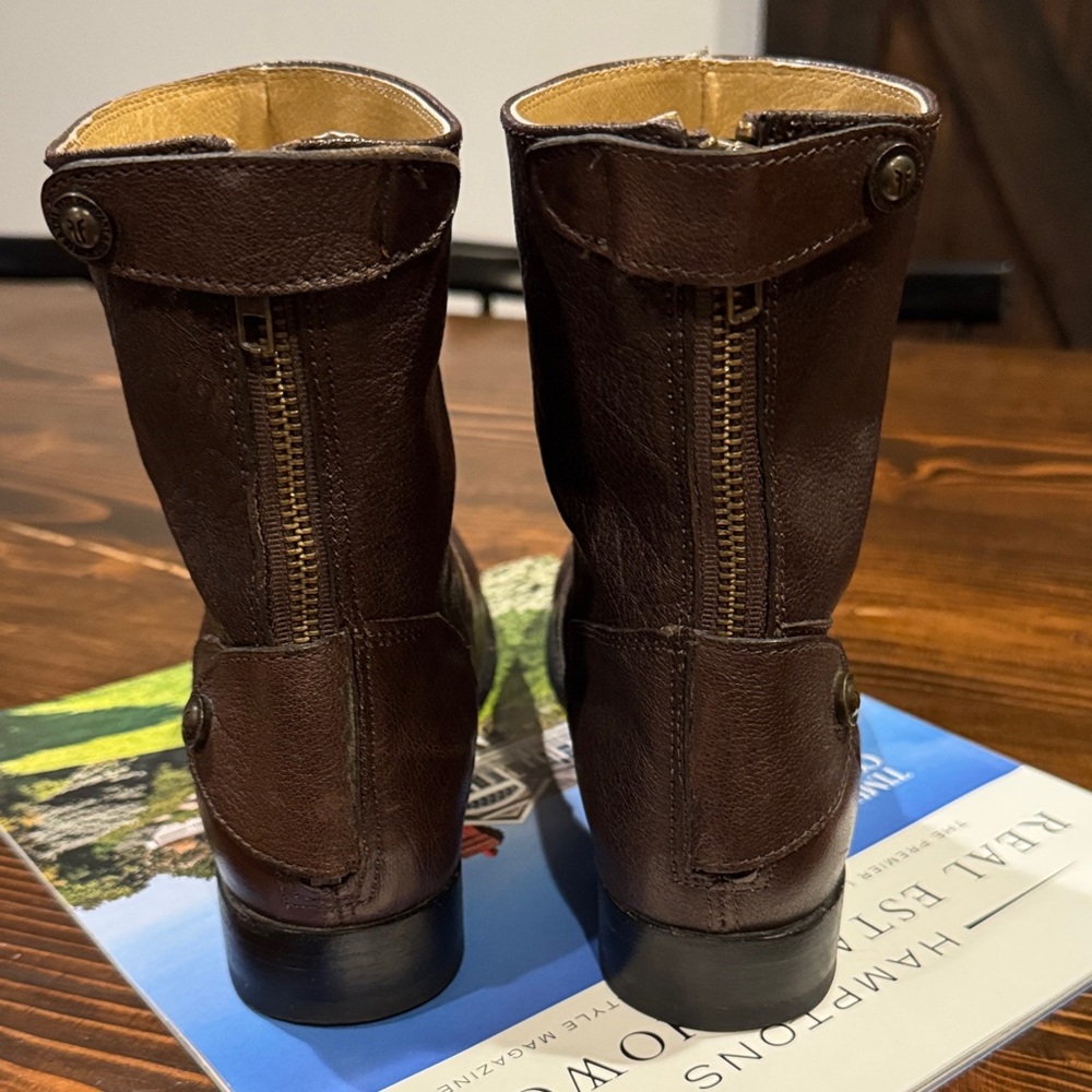 Frye Melissa Dark Brown Ankle Boots - Picture 7 of 11
